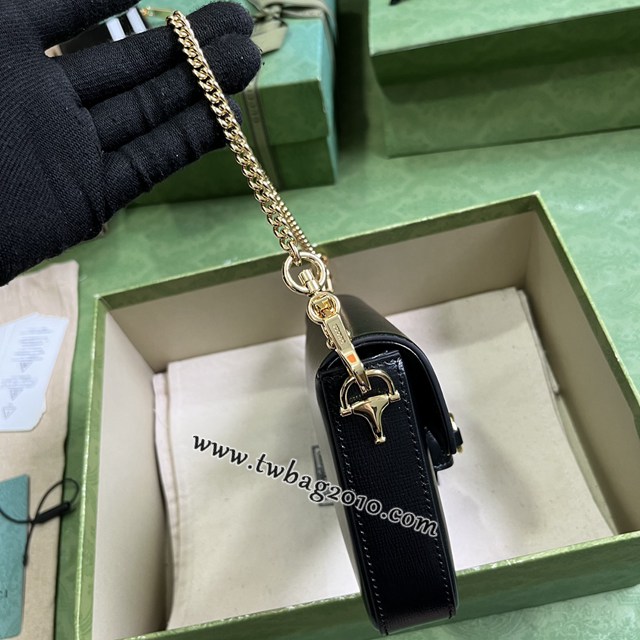 gucci專櫃2024新款原廠皮肩背女包 古馳Horsebit1955系列迷你手袋 jcp1710